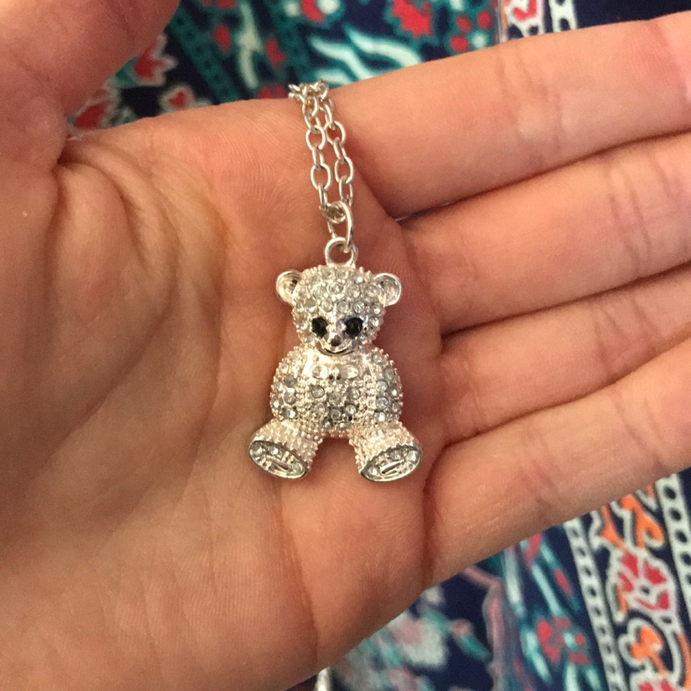 silver bear necklace